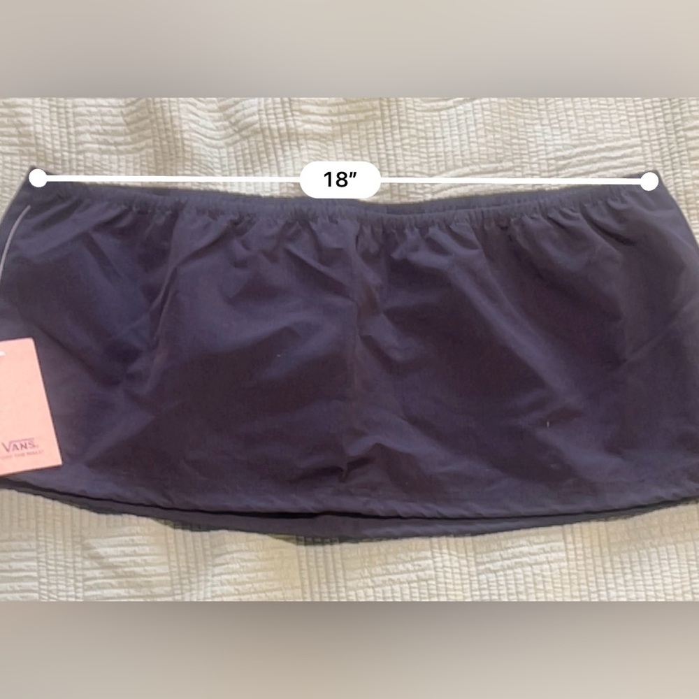 VANS Riley Parachute Nylon Bungee Cord Strapless Crop Tube Top Black XL NWT - Picture 7 of 8